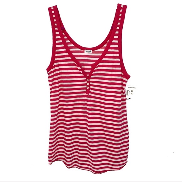 Splendid Tops - new Splendid ✶ 3Button Stripe Henley Tank ✶Sangria